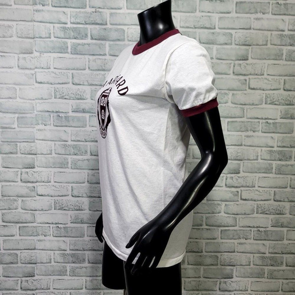 Vintage 80s Champion Size M Harvard University Single Stitch Ringer Short Sleeve - Picture 3 of 8